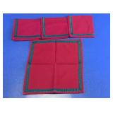 Red Cloth Napkins With Green Trim
