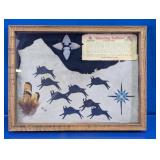 Running Buffalo Leather Shadow Box Art