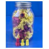 Assorted Twist-On Wire Connectors in Glass Jar