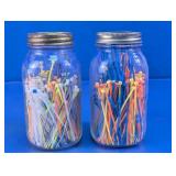 Assorted Cable Zip Ties in Vintage Glass Jars