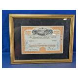 Pennsylvania Railroad Stock Certificate Framed