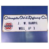 Champlin Oil Metal Well Sign