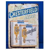 Vtg Chesterfield Cigarettes Metal Sign
