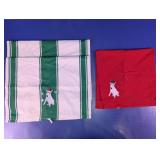 Holiday Dog Embroidered Kitchen Towel Pair