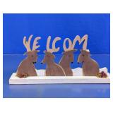 Wooden Welcome Reindeer Tabletop Decor