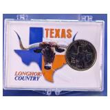 2004-D Texas State Quarter in Display Case