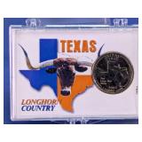 2004-D Texas State Quarter in Display Case