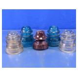 Five Glass & Ceramic Electrical Insulators