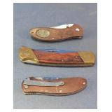 Folding Pocket Knives with Wood Handles