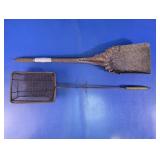 Vtg Metal Ash Scoop & Fry Basket Lot
