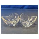 Clear Glass Decorative Bowls Pair