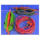 Assorted Extension Cords With Cord Holders