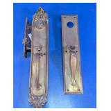 Ornate Brass Entry Door Handle & Lock Set