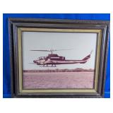 Framed AH-1 SuperCobra Helicopter Photograph