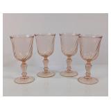 Vintage Pink Swirl Glass Stemware
