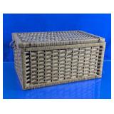 Woven Storage Basket Box w/ Hinged Lid