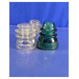 Vintage Glass Insulators Trio