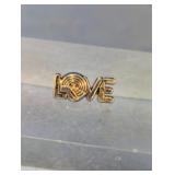Gold-Tone LOVE Lettering Lapel Pin