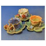 Ceramic Floral Decorative Candle Holder Set