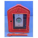 Vtg Red Siren Alarm Station Box