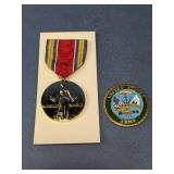 Military Medal & U.S. Army Commemorative Pin