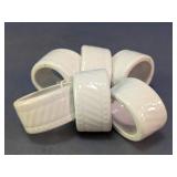 White Ceramic Napkin Rings Set