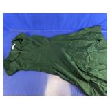 Bbonlinedress Green V-Neck Flare Dress Size 7