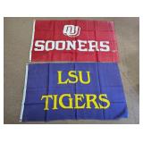NCAA Oklahoma Sooners and LSU Tigers Flags Lot