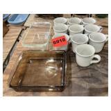 12 Pcs- 10 Stoneware 2 Pyrex