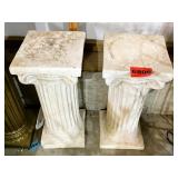 2 White Pedestals