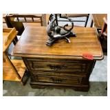Oak Night Stand w/ Lamp