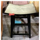 Vintage Saddle Stool W/ Square Legs