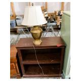Wood Book Shelf W/ Lamp