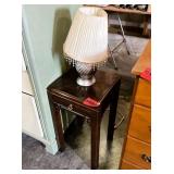 Wood Night Stand W/ Lamp