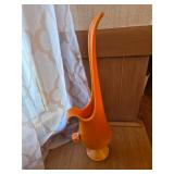 Orange Glass Ewer-Style Vase