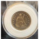 1853 seated liberty quarter