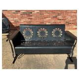 Rare find! VINTAGE METAL PORCH Glider 3 Seat Mid Century Modern Patio Furniture
