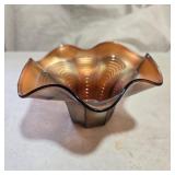 Fenton Peacock Feather Tail Carnival Glass Bowl