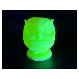 Fenton Uranium Fairy Lamp Glass Owl