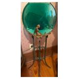 1920s Art Deco Mermaid Floor Standing Fishbowl and Cradle Stand
