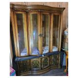 Large Curved Glass China Cabinet/Hutch