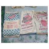 Three Vintage Printed Sacks