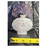 Fenton New Century XXI Collection Hand Painted Perfume Bottle Purple