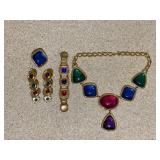 K.J.L for Avon Jewelry Including Necklace, Bracelet, and Earrings