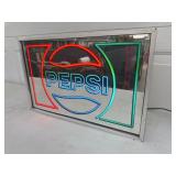 Vintage Electrical Fluorescent Pepsi-Cola Advertising Sign