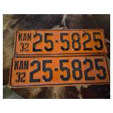 1932 Kansas License Plates