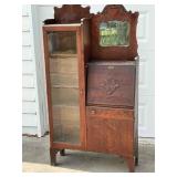 Antique Victorian 'Side-by-Side' Secretary Desk and Curio Cabinet