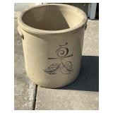 Antique 5-Gallon Union Stoneware Crock Featuring the Hand-Stenciled 'Birch Leaf' Design