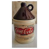 Coca-Cola Ceramic Jug with Lid Featuring Vintage Label