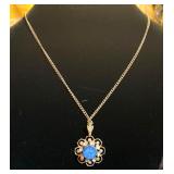 Vintage Blue Star Stone Pendant